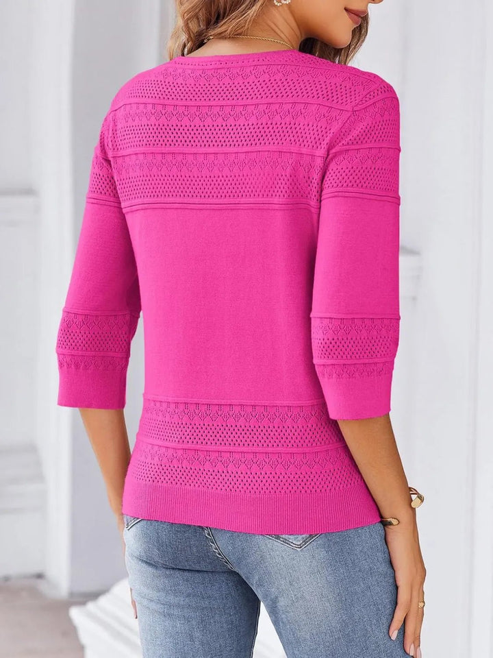Button Up 3/4 Sleeve Cardigan - Nikki &amp; Co. Boutique