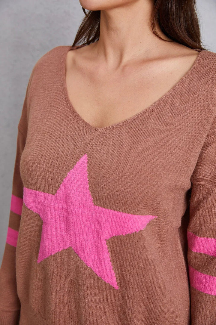Star Scoop Neck Dropped Shoulder T-Shirt | Nikki &amp; Co. Boutique