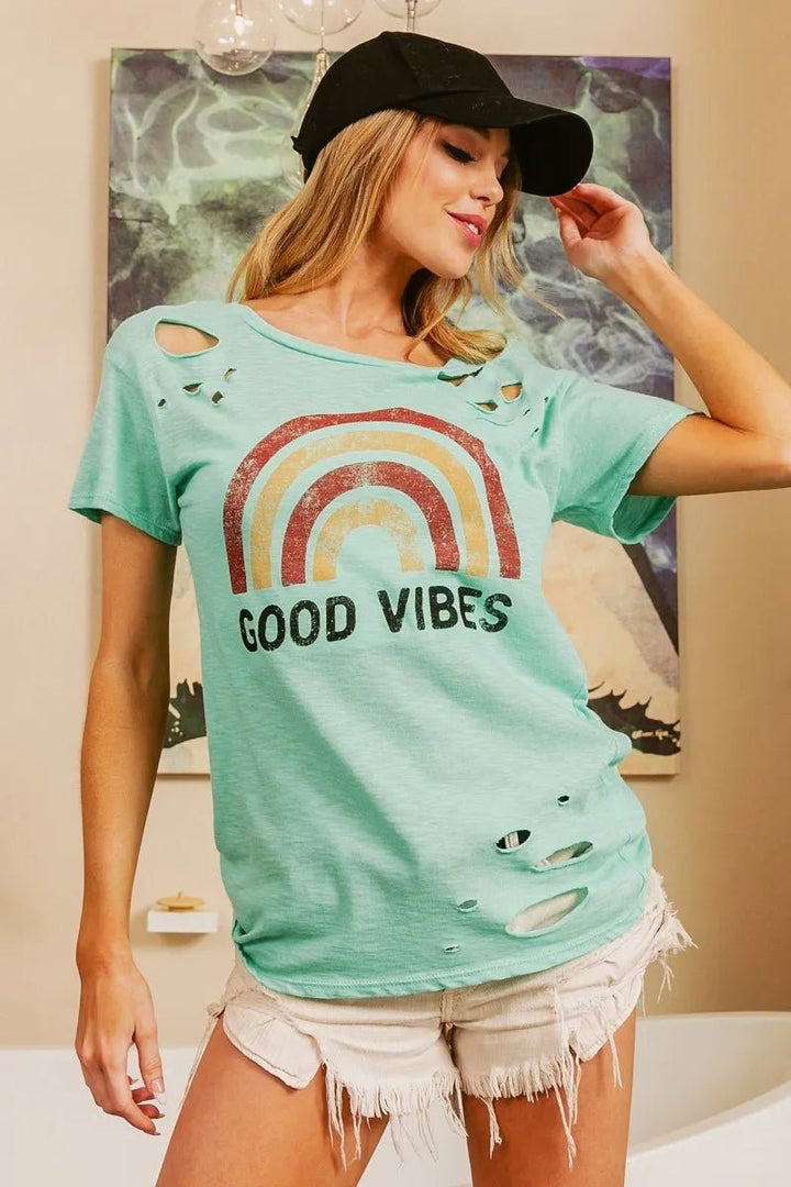 BiBi Cotton Laser Top American Cowboy Graphic | Nikki &amp; Co. Boutique