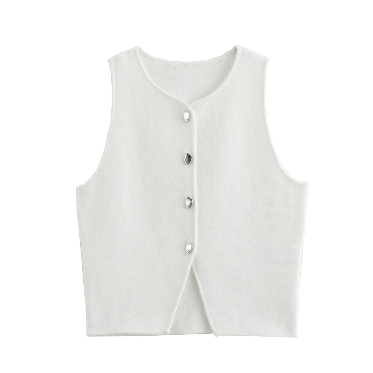 Fall Knit Vest For Women Sleeveless Cropped Woman White Vest Fall Asymmetrical Slim Sweater Vests Top Basic Slim Shirt