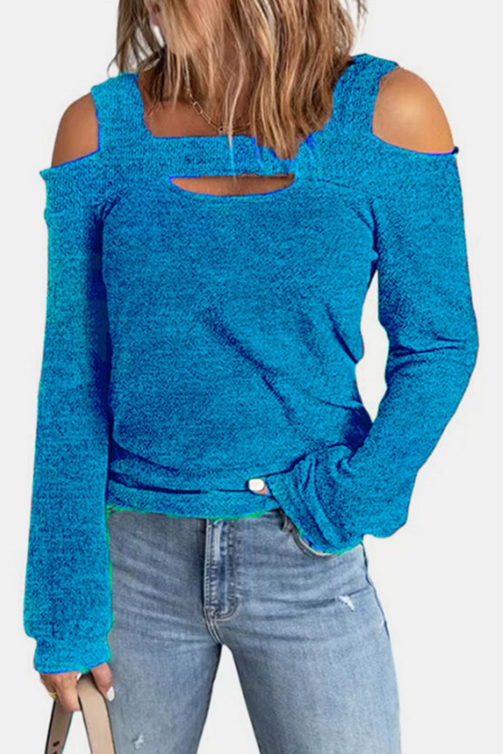 Full Size Cutout Cold Shoulder Blouse | Nikki &amp; Co. Boutique