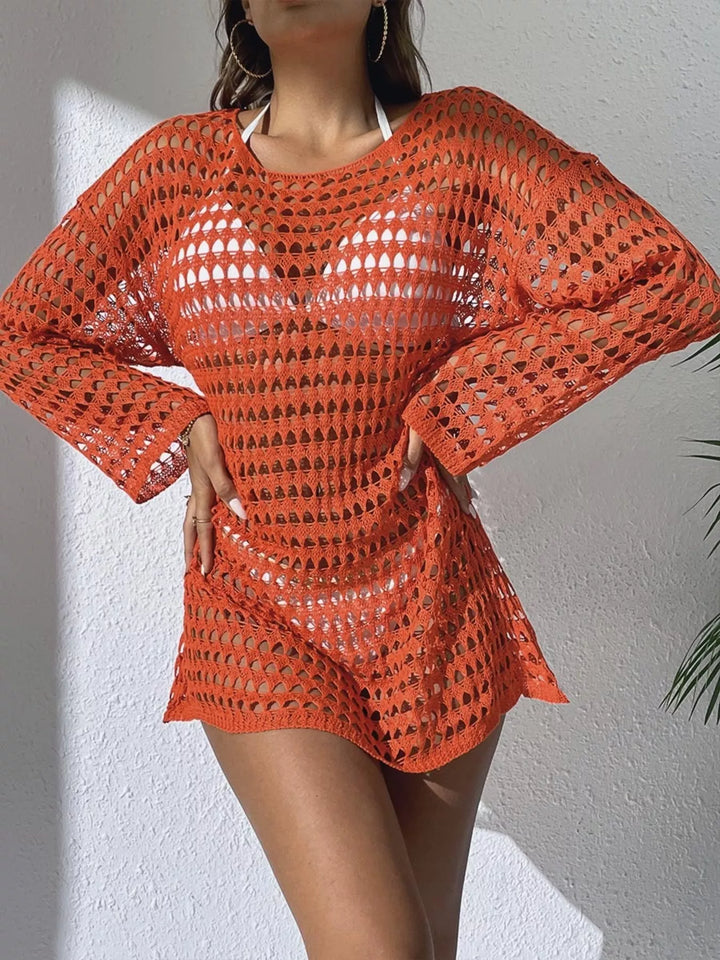 Crochet Knit Long Sleeve Cover - Up - Nikki &amp; Co. Boutique