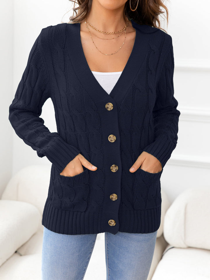 Button Down Cable-Knit Cardigan | Nikki &amp; Co. Boutique