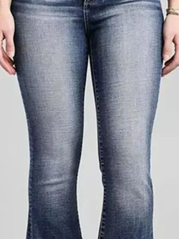 High - Rise Flare Gradient Wash Jeans - Nikki &amp; Co. Boutique