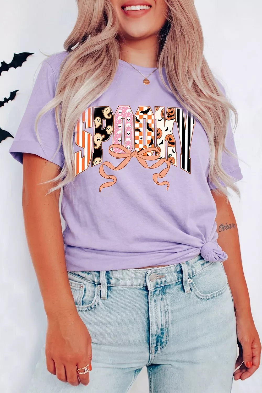 Halloween Spooky Letter Graphic T-Shirt, S-2XL - Nikki &amp; Co. Boutique