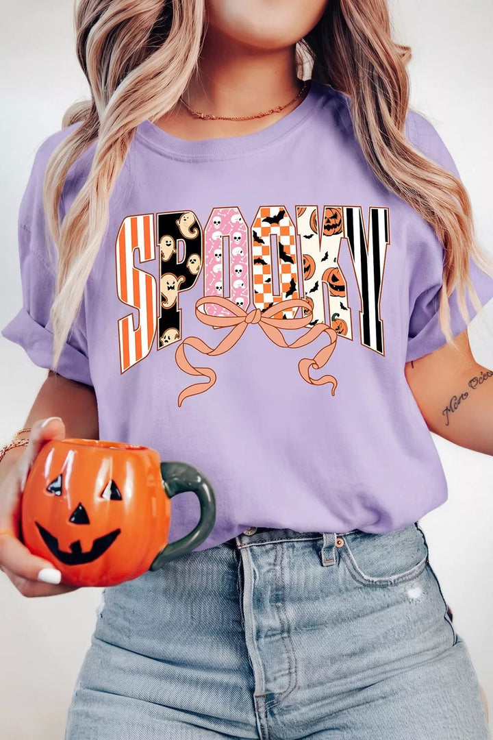 Halloween Spooky Letter Graphic T-Shirt, S-2XL - Nikki &amp; Co. Boutique