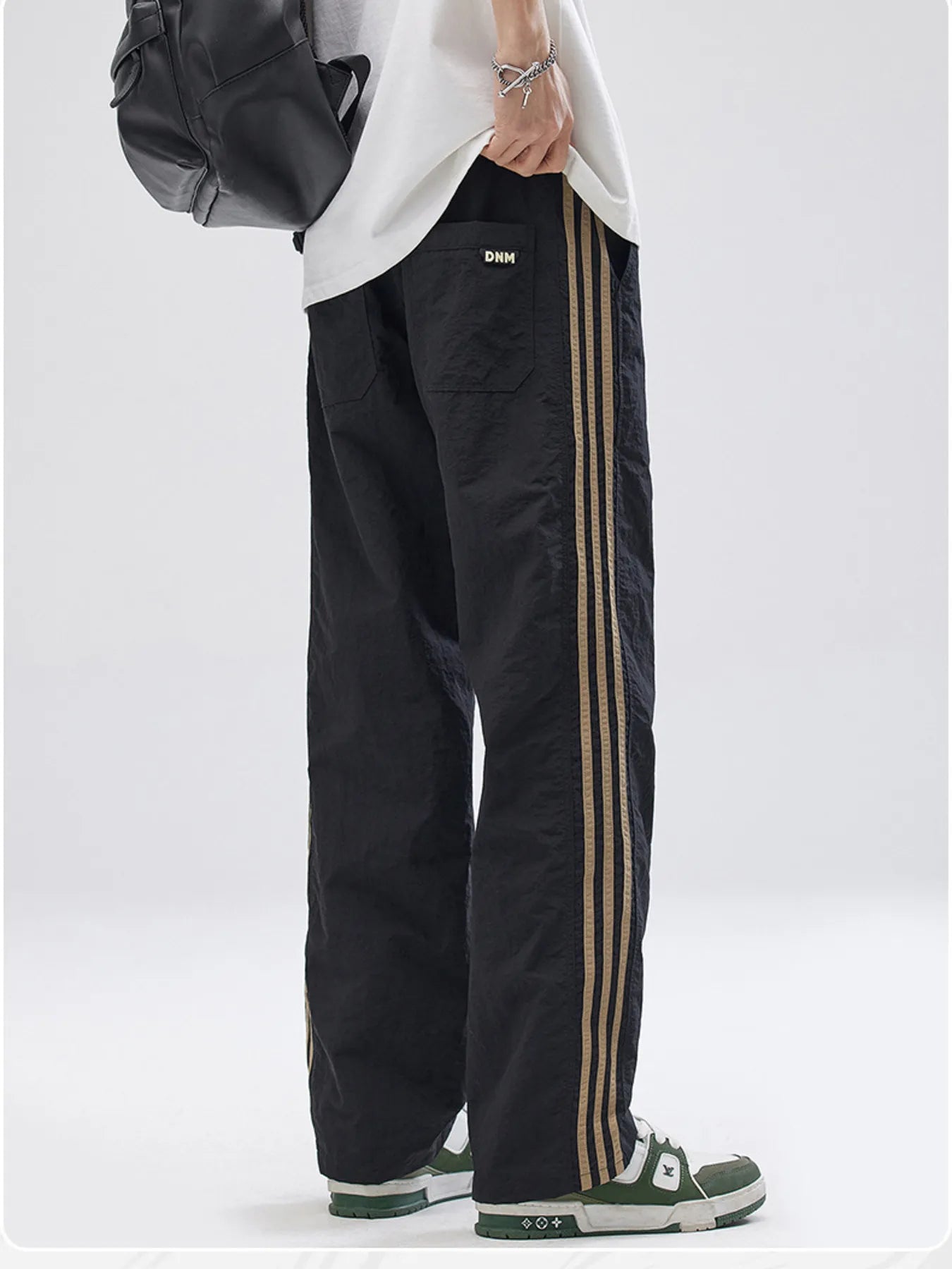 Men's Full Size Drawstring Wide Leg Pants with Side Striped Plus Size - Nikki and Co Boutique