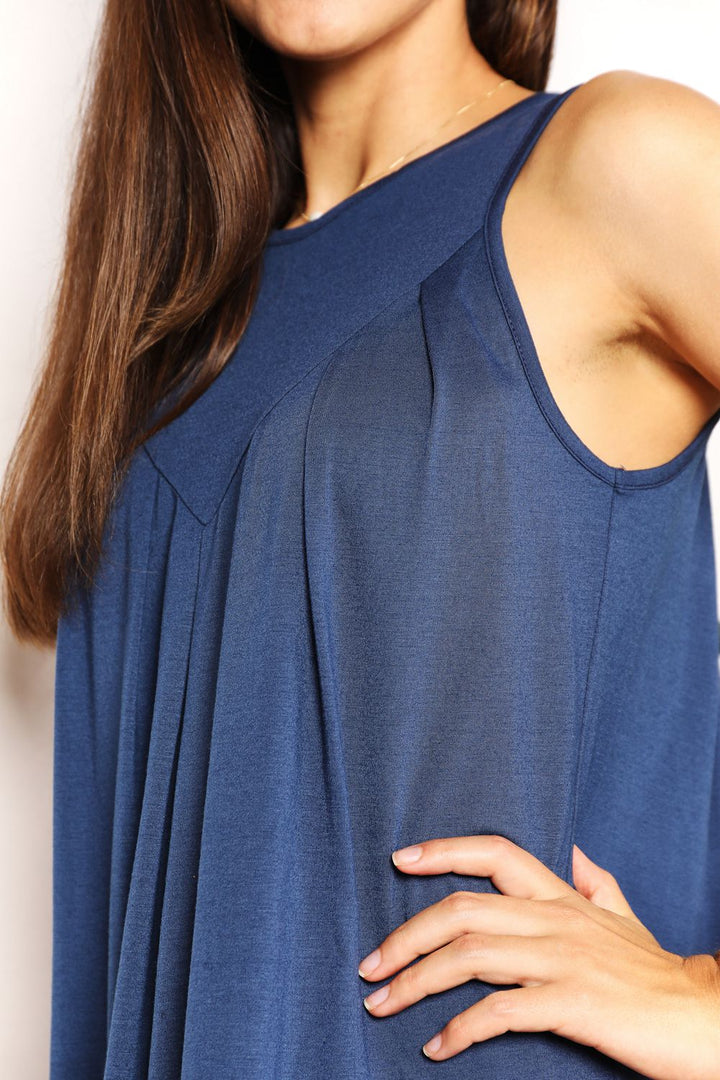 Perfect Round Neck Sleeveless Mini Dress in Dark Blue - Nikki &amp; Co. Boutique