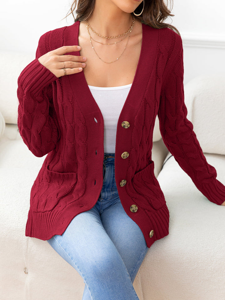 Button Down Cable-Knit Cardigan | Nikki &amp; Co. Boutique