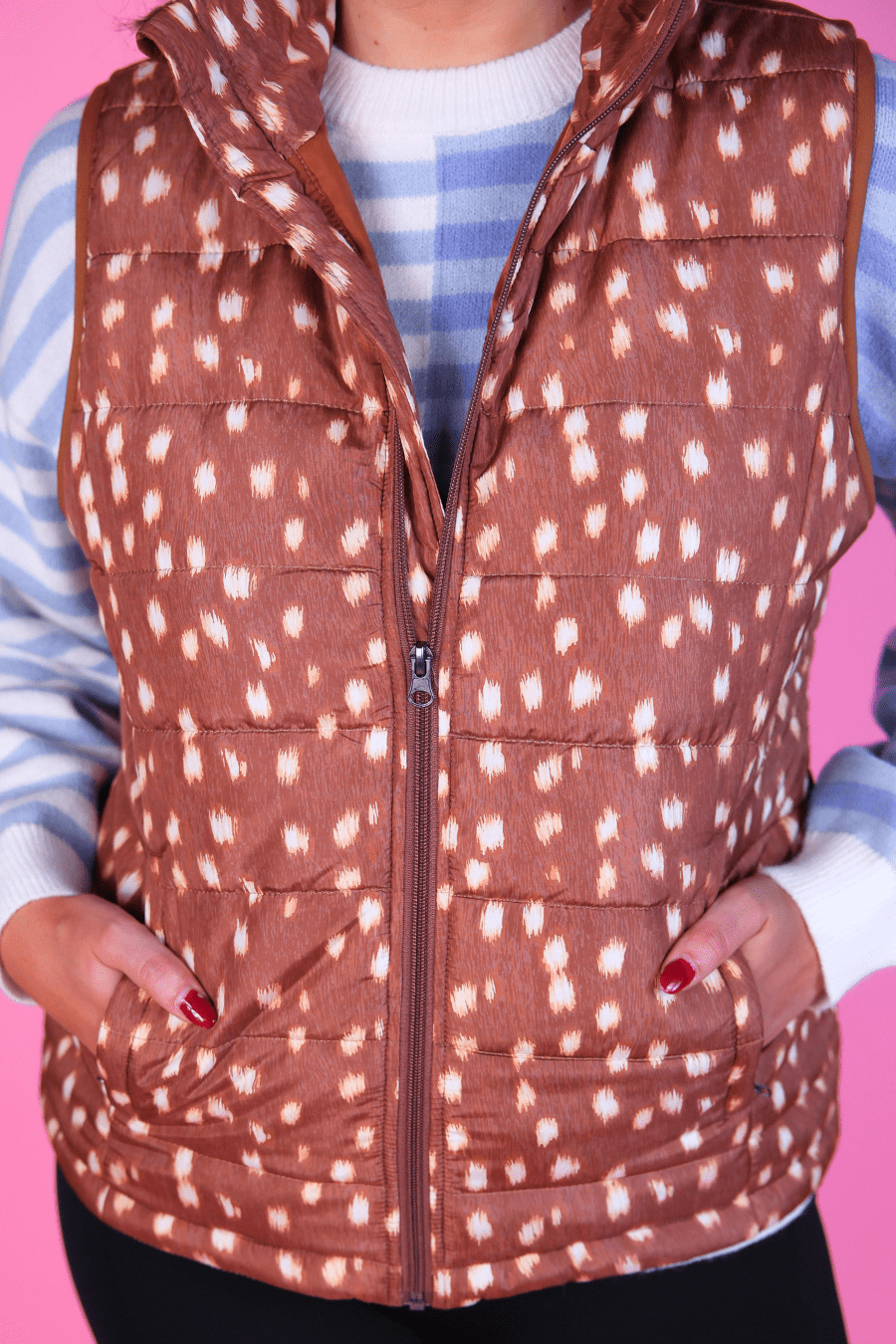 Jess Lea - Delilah Puffer Vest - Oh Deer (Pre-order) - Nikki &amp; Co. Boutique