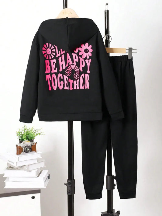 Children's Graphic Long Sleeve Hoodie and Pants Set - Nikki and Co Boutique