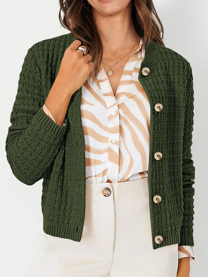 Textured Knit Button - Front Cardigan - Nikki &amp; Co. Boutique