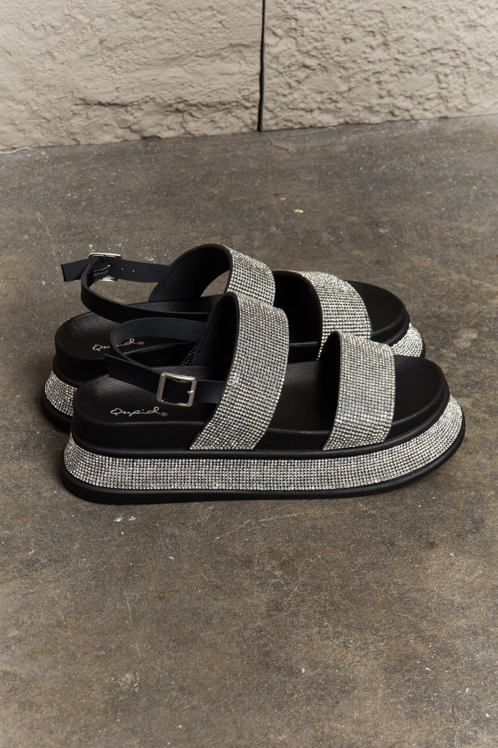 Qupid  Shine On Platform Rhinestone Slingback Sandal | Nikki &amp; Co. Boutique