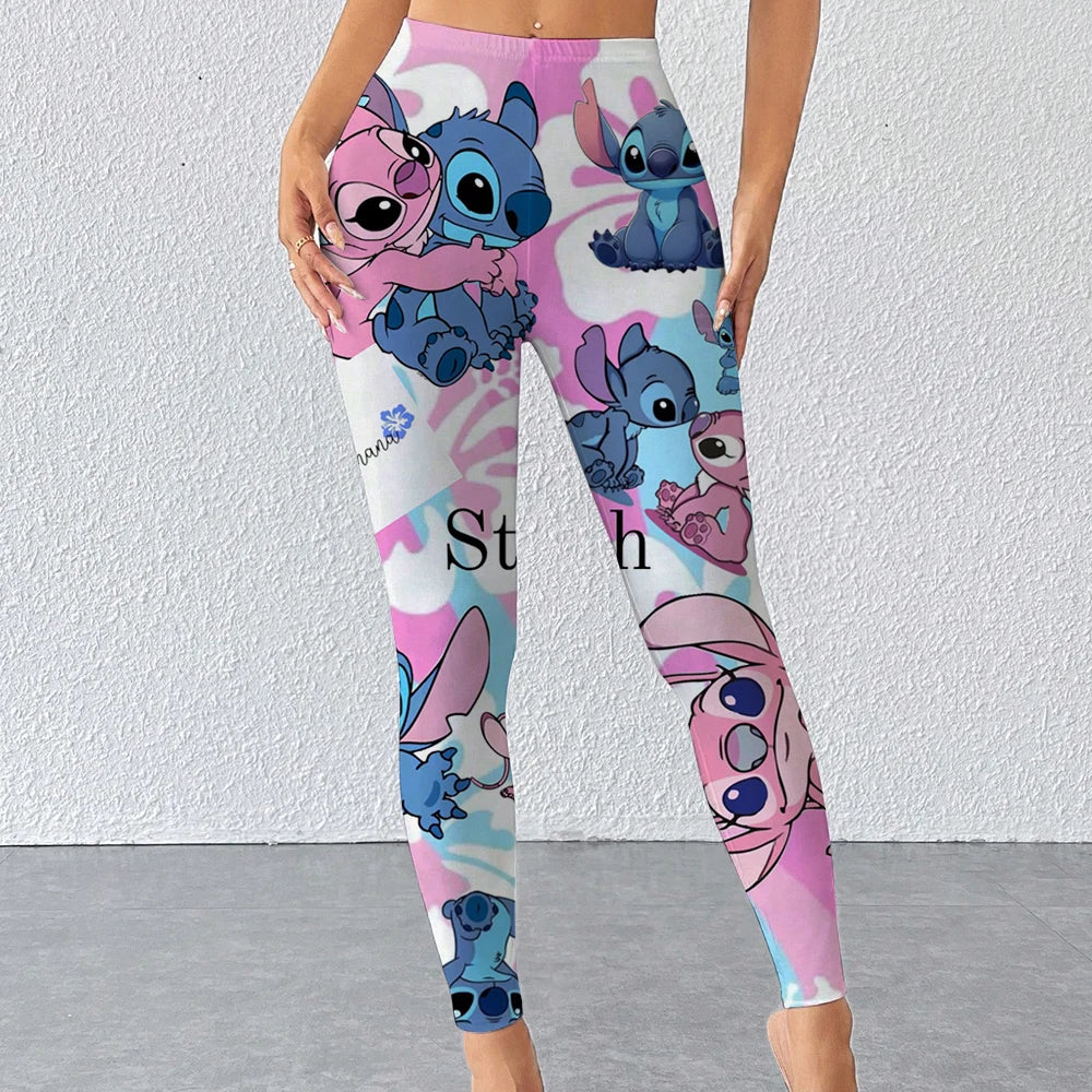 Disney Stitch print Leggings For Women Leggings camouflage Fitness Pants Soft Stretchy Tights Leggings Physical