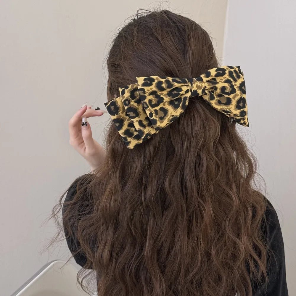 2 Piece Leopard Bow Hair Clip - Nikki and Co Boutique