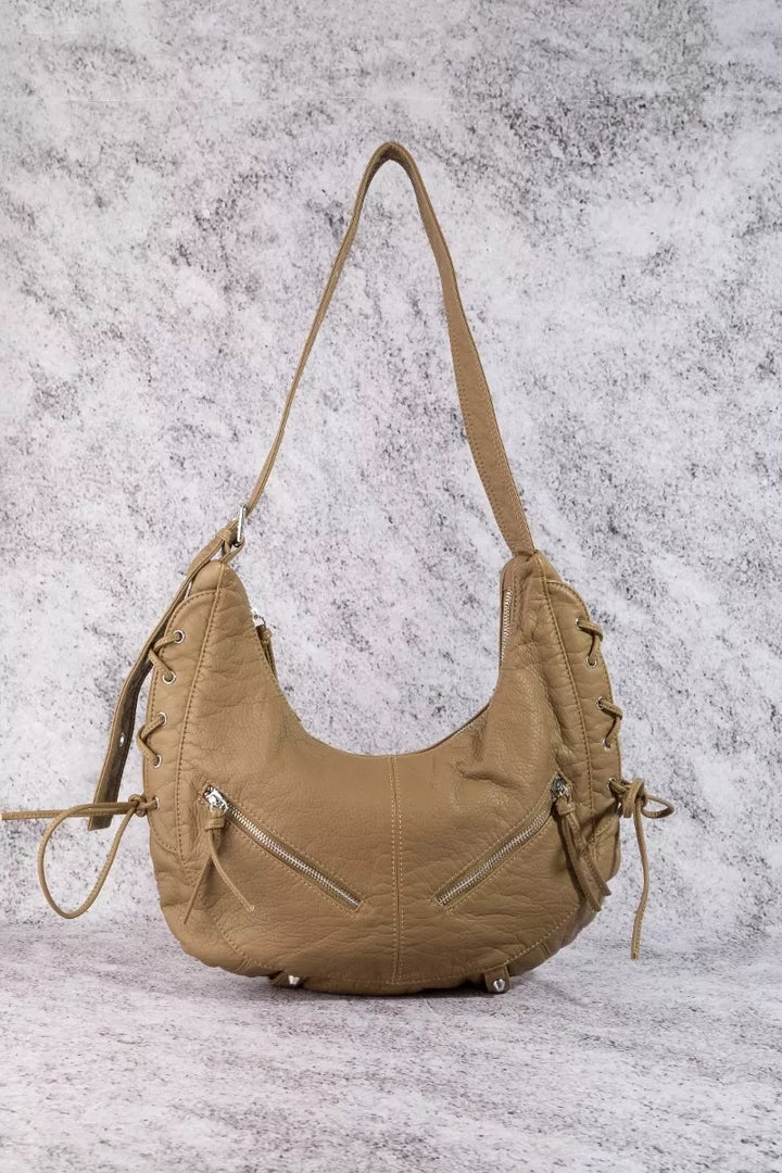 Fame Larger Leather Crescent Shoulder Bag | Nikki &amp; Co. Boutique