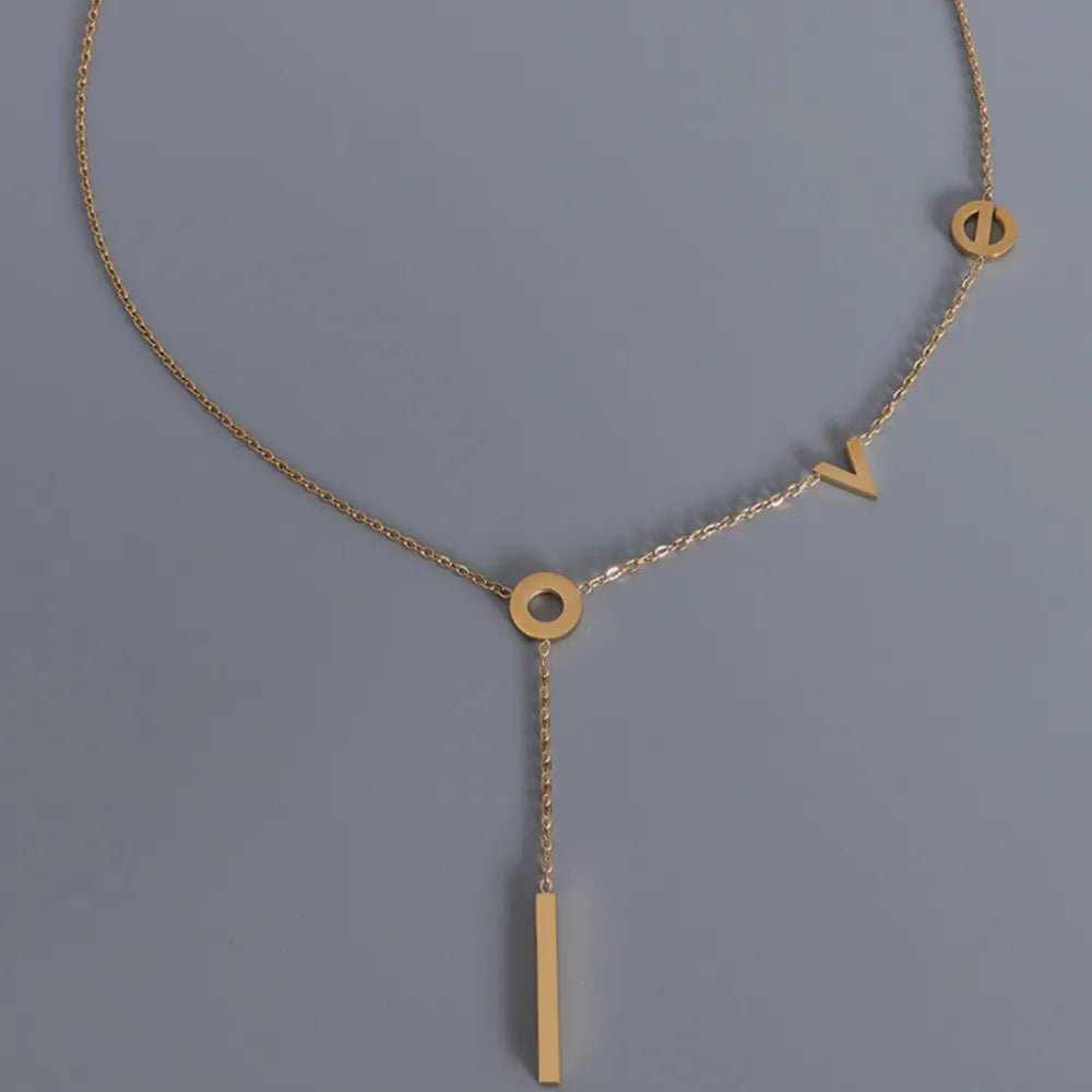 Titanium STeesl Letter Necklace - Nikki &amp; Co. Boutique