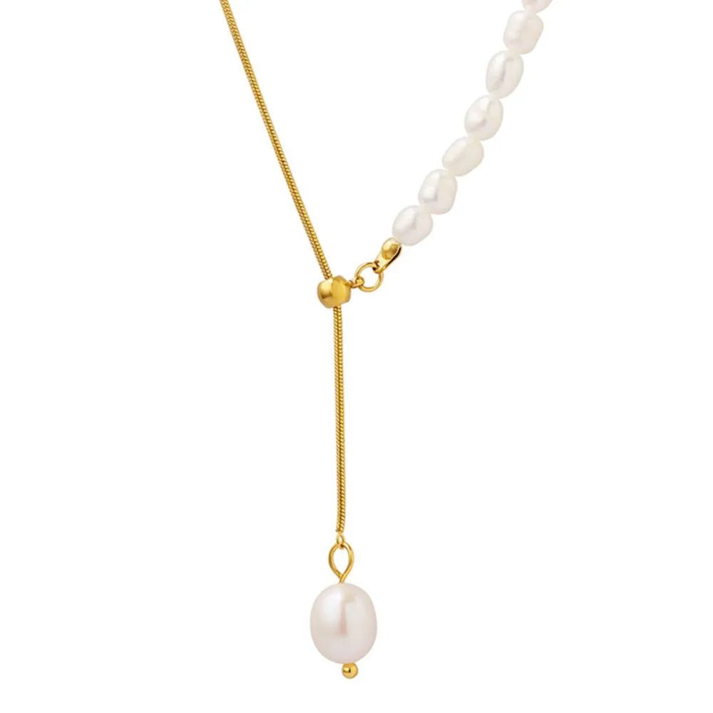 18K Gold - Plated Pearl Necklace - Nikki &amp; Co. Boutique
