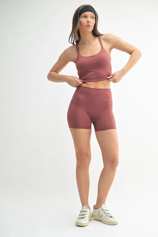 MONO B Venice Cloud Light Contour Biker Shorts - Nikki and Co Boutique