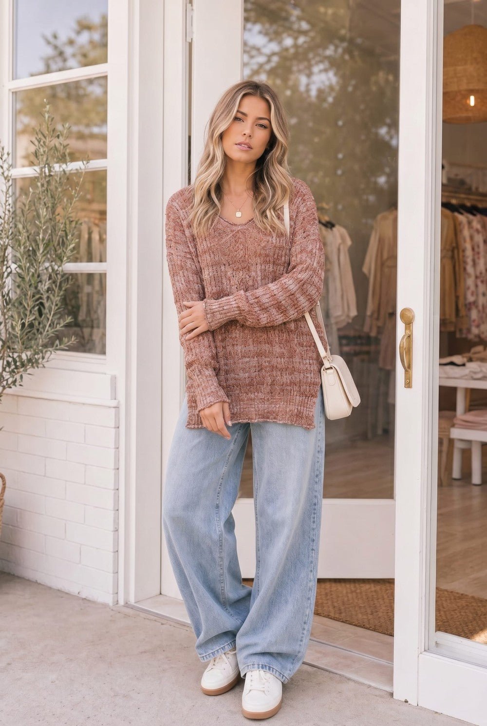 Cinnamon Spice Knit Sweater Top - Nikki &amp; Co. Boutique