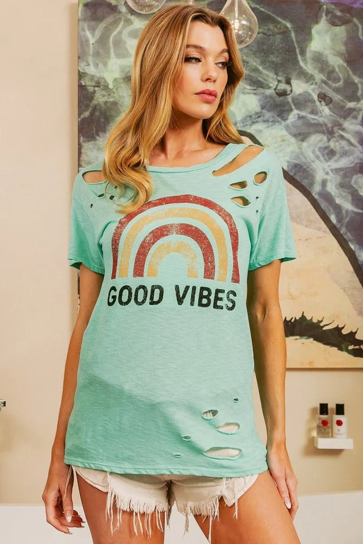 BiBi Cotton Laser Top American Cowboy Graphic | Nikki &amp; Co. Boutique