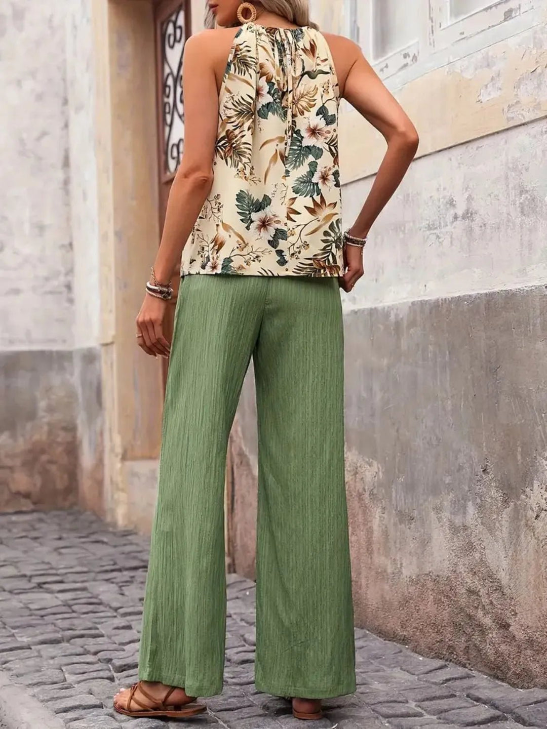 Printed Tank Tops and Wide Leg Pants Sets | Nikki &amp; Co. Boutique