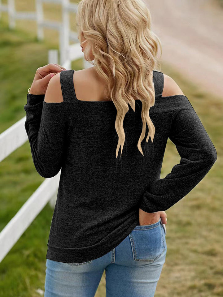 Full Size Cutout Cold Shoulder Blouse | Nikki &amp; Co. Boutique
