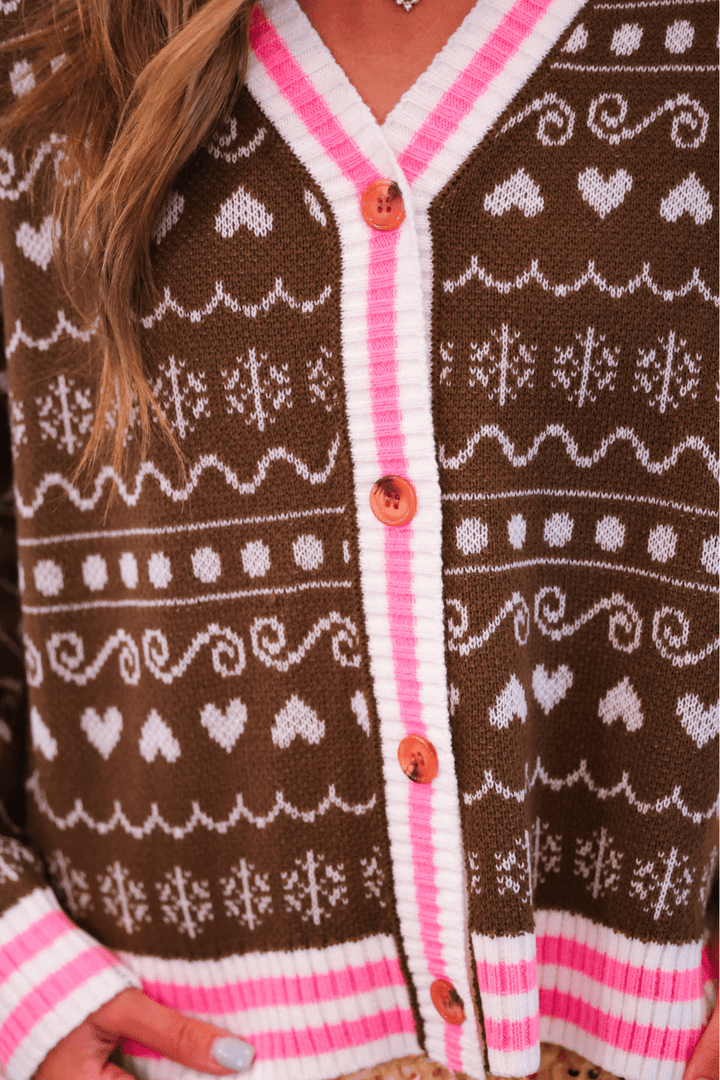 Gingerbread Knit Cardigan - Chocolate (Pre-order) - Nikki &amp; Co. Boutique