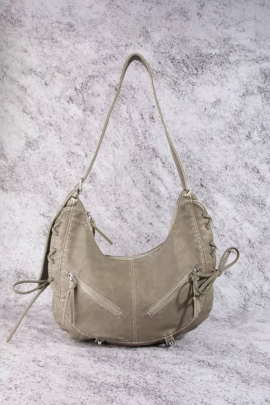 Fame Larger Leather Crescent Shoulder Bag | Nikki &amp; Co. Boutique