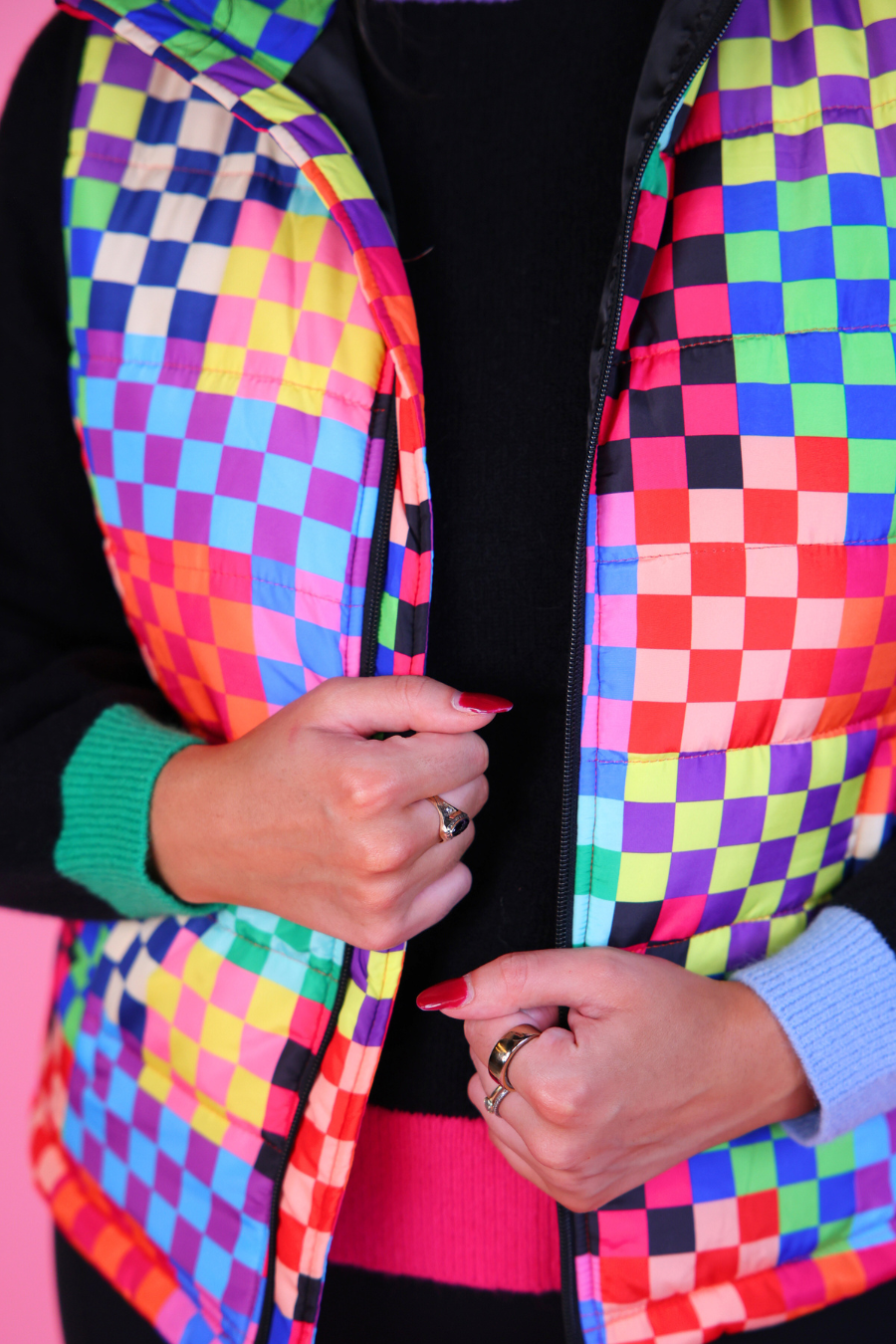 Jess Lea - Delilah Puffer Vest - Check Me Out (Pre-order) - Nikki &amp; Co. Boutique