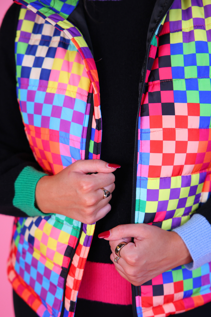 Jess Lea - Delilah Puffer Vest - Check Me Out (Pre-order) - Nikki &amp; Co. Boutique