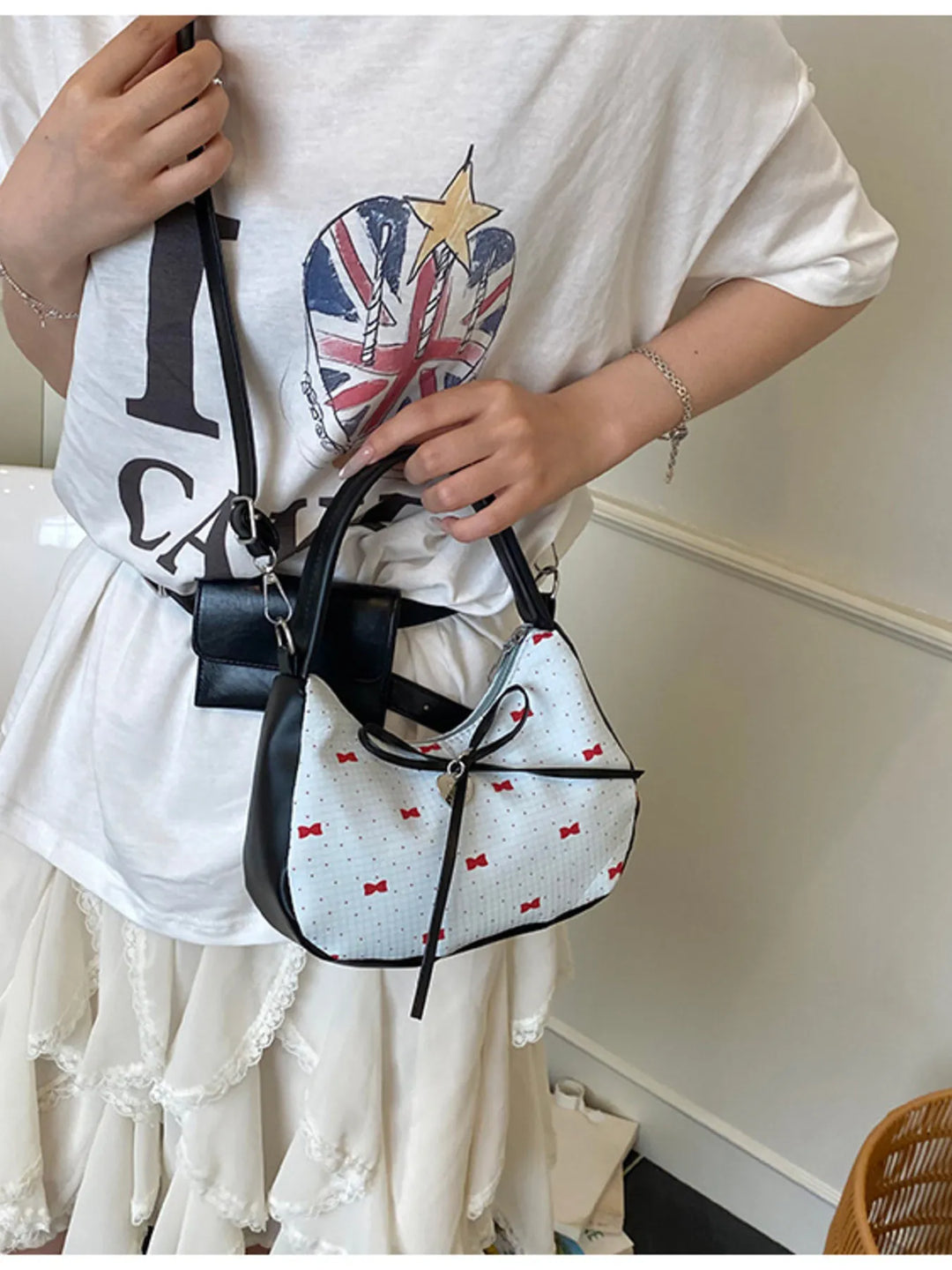 Printed Bow Shoulder Bag - Nikki &amp; Co. Boutique