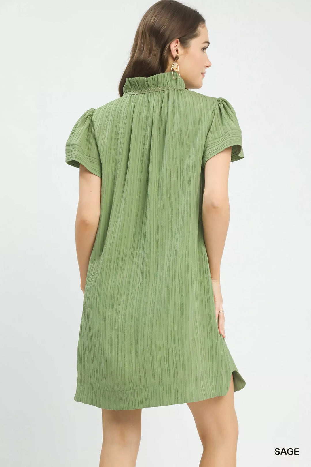 Umgee Flutter Sleeve V-Neck Shift Dress | Nikki &amp; Co. Boutique