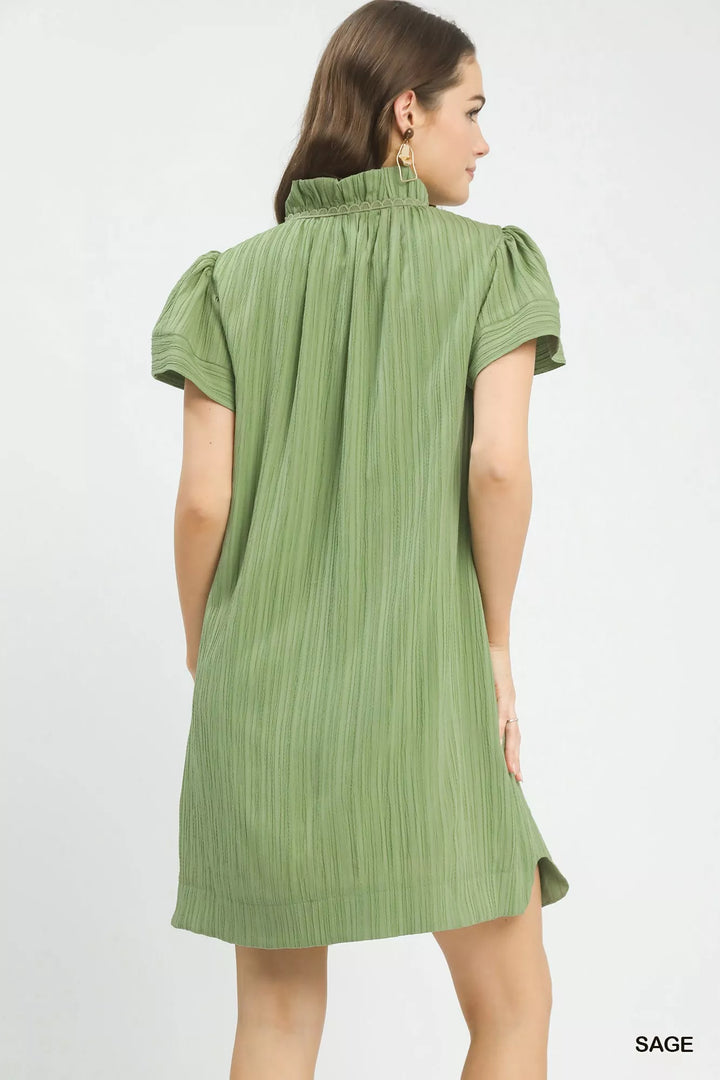 Umgee Flutter Sleeve V-Neck Shift Dress | Nikki &amp; Co. Boutique