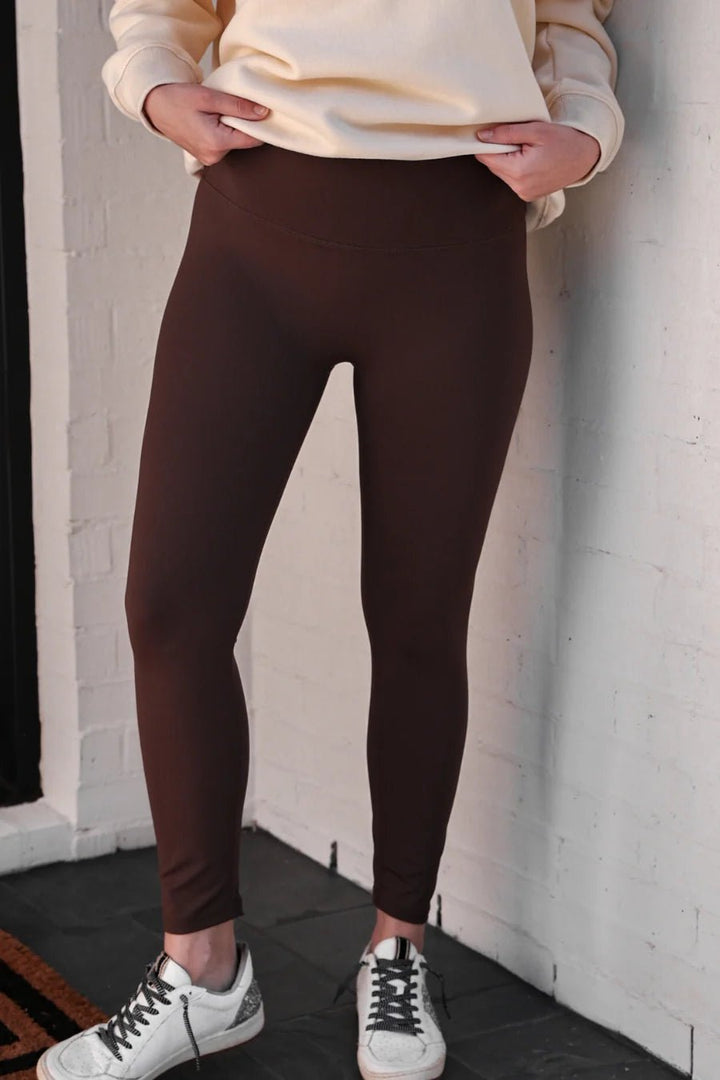 Jess Lea Compression Leggings - Chocolate (NP) - Nikki &amp; Co. Boutique