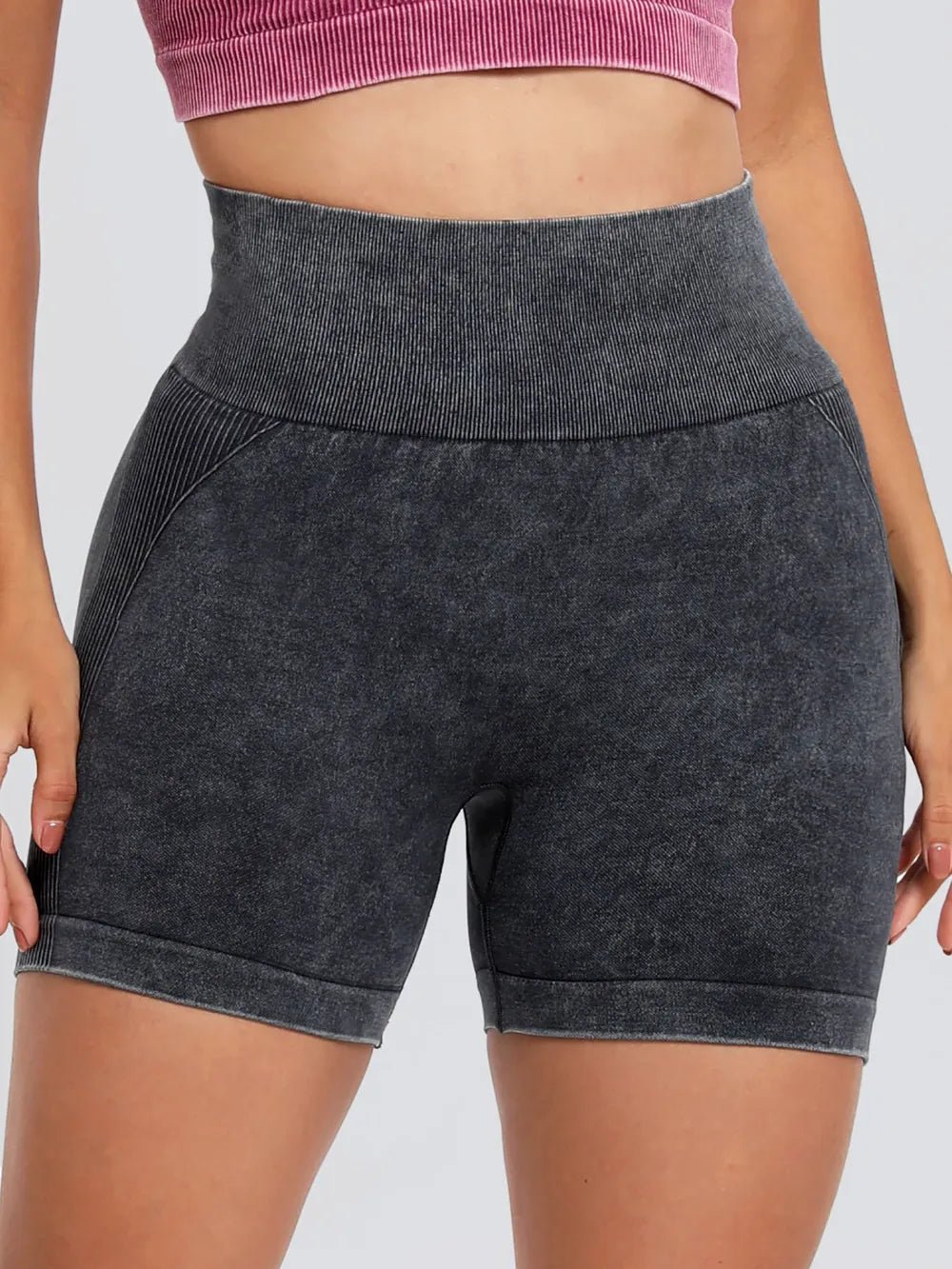 Washed High Waist Active Shorts - Nikki and Co Boutique
