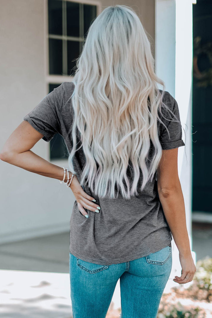 Slogan Graphic Round Neck Tees - Nikki &amp; Co. Boutique