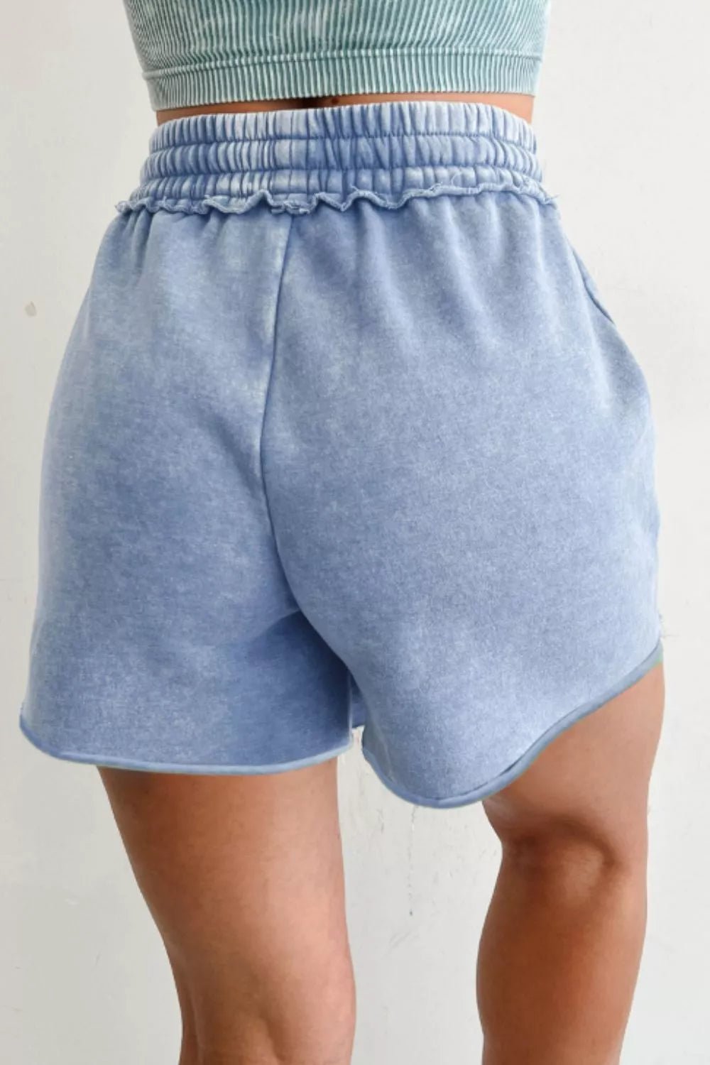 Star Drawstring Shorts in Light Blue - Nikki &amp; Co. Boutique