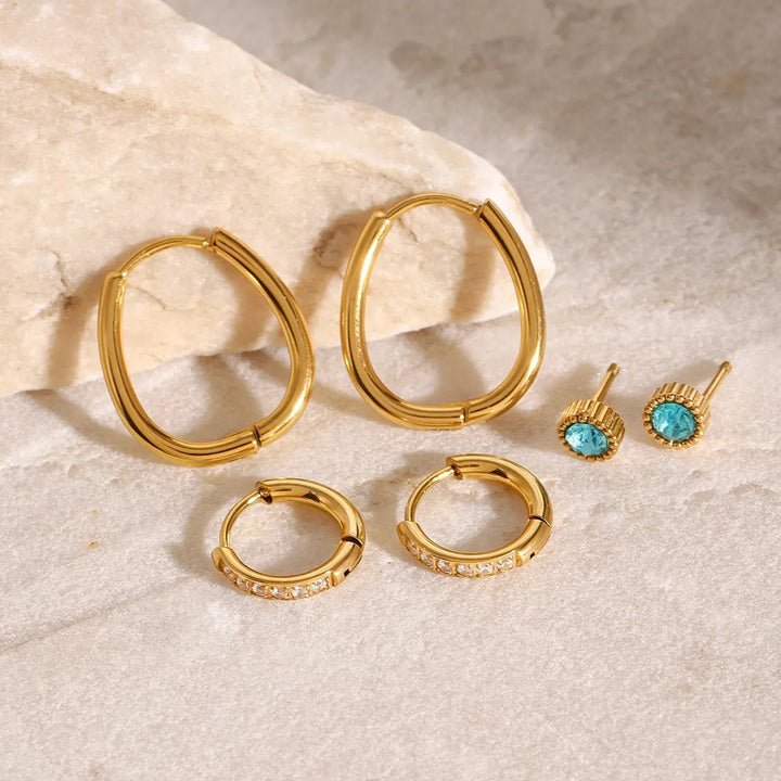 3 - Piece 18K Gold - Plated Earrings - Nikki &amp; Co. Boutique