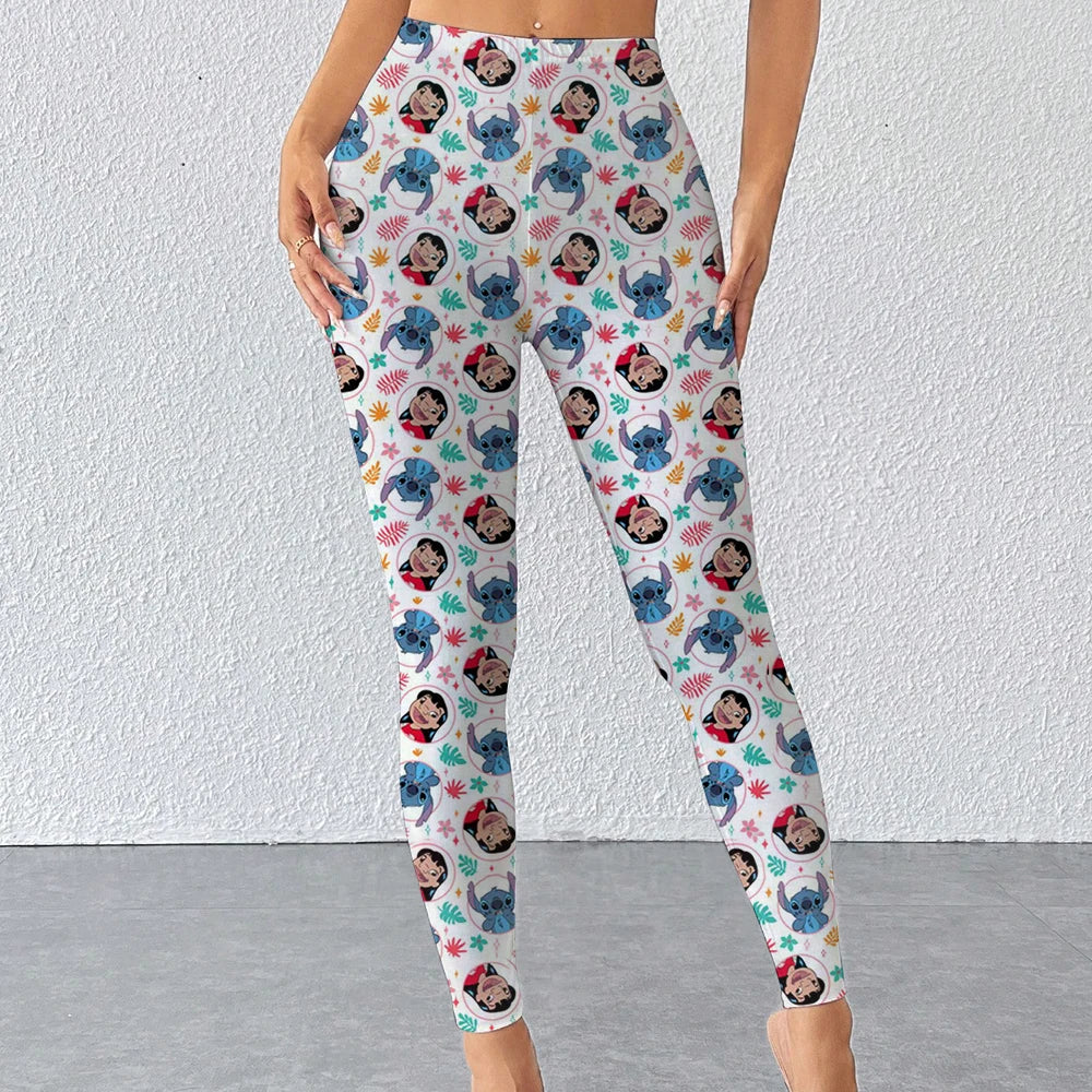 Disney Stitch print Leggings For Women Leggings camouflage Fitness Pants Soft Stretchy Tights Leggings Physical