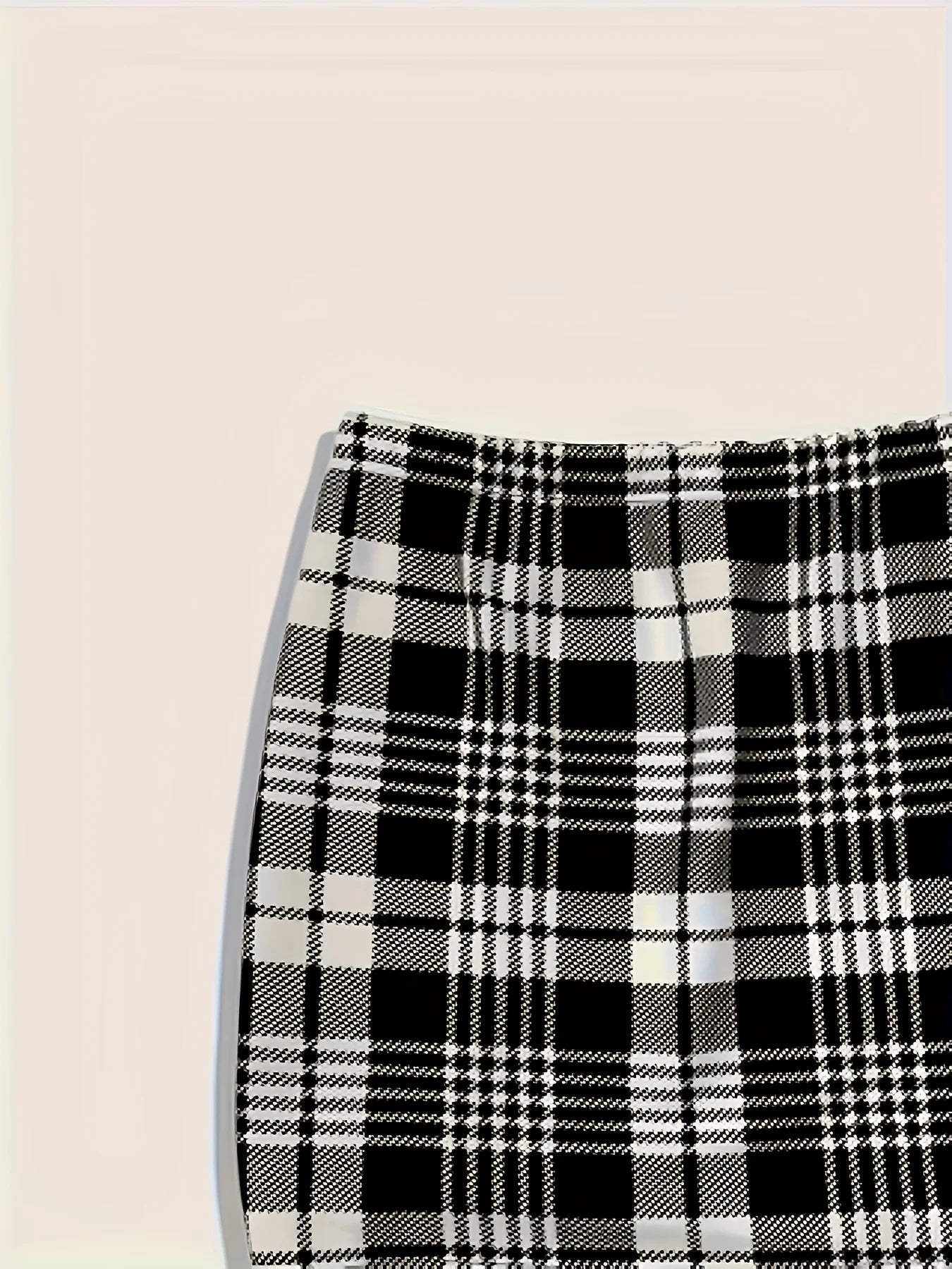 Women's fashionable new plaid casual versatile women's large-size skirt two-piece set