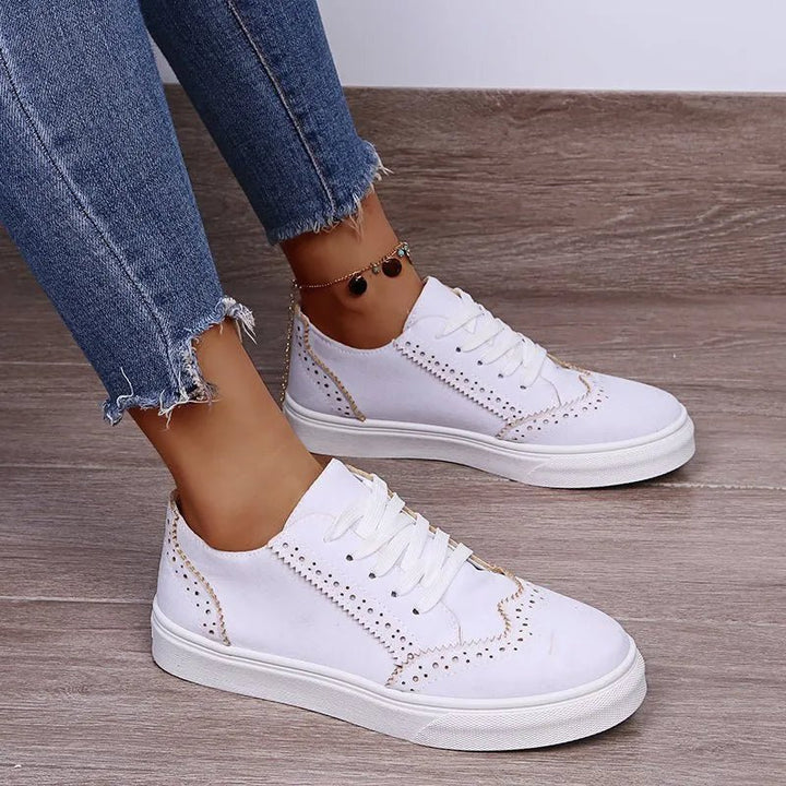 Lace-Up Suedette Flat Sneakers | Nikki &amp; Co. Boutique