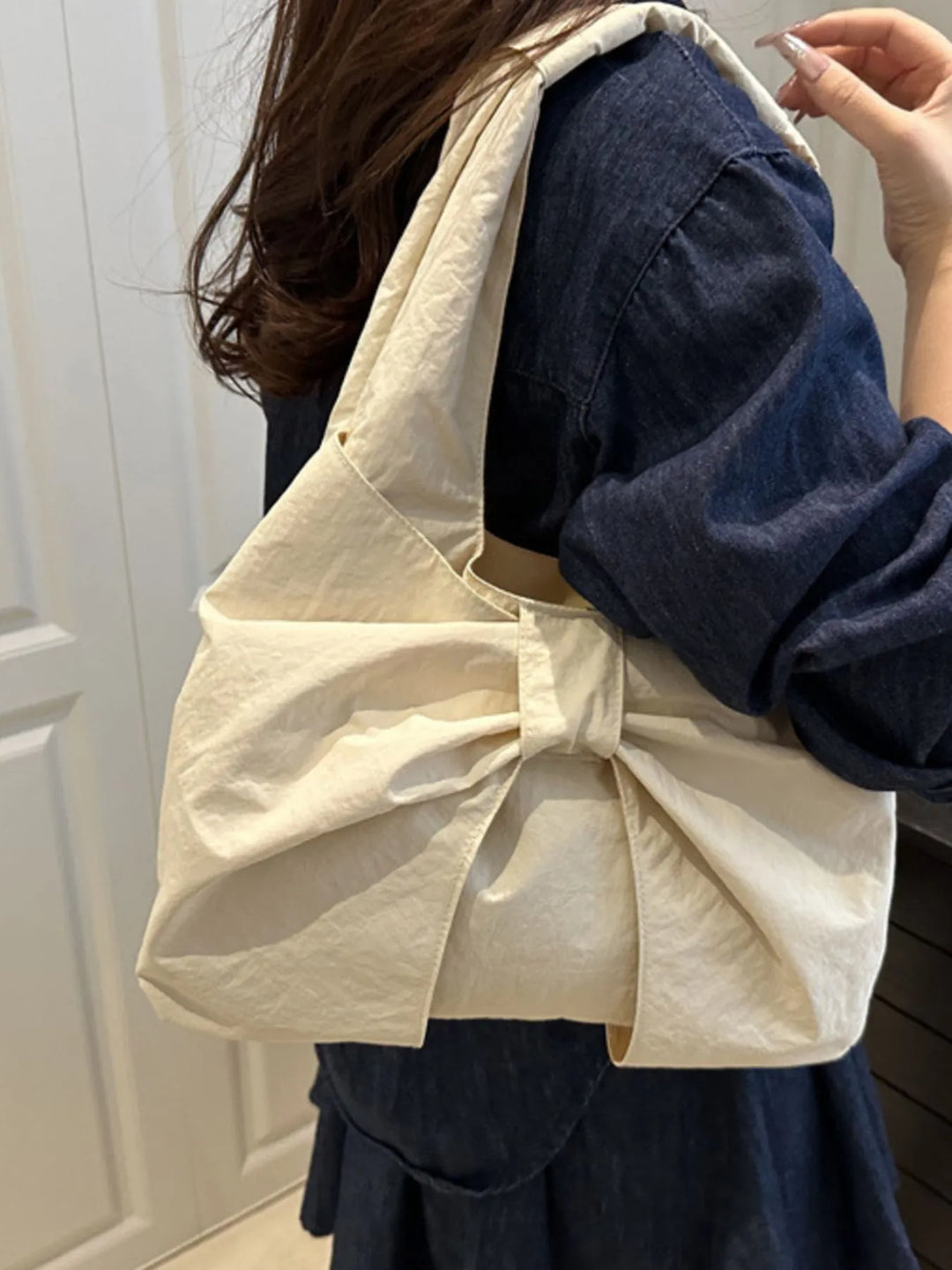 Ruched Bow Shoulder Bag - Nikki &amp; Co. Boutique