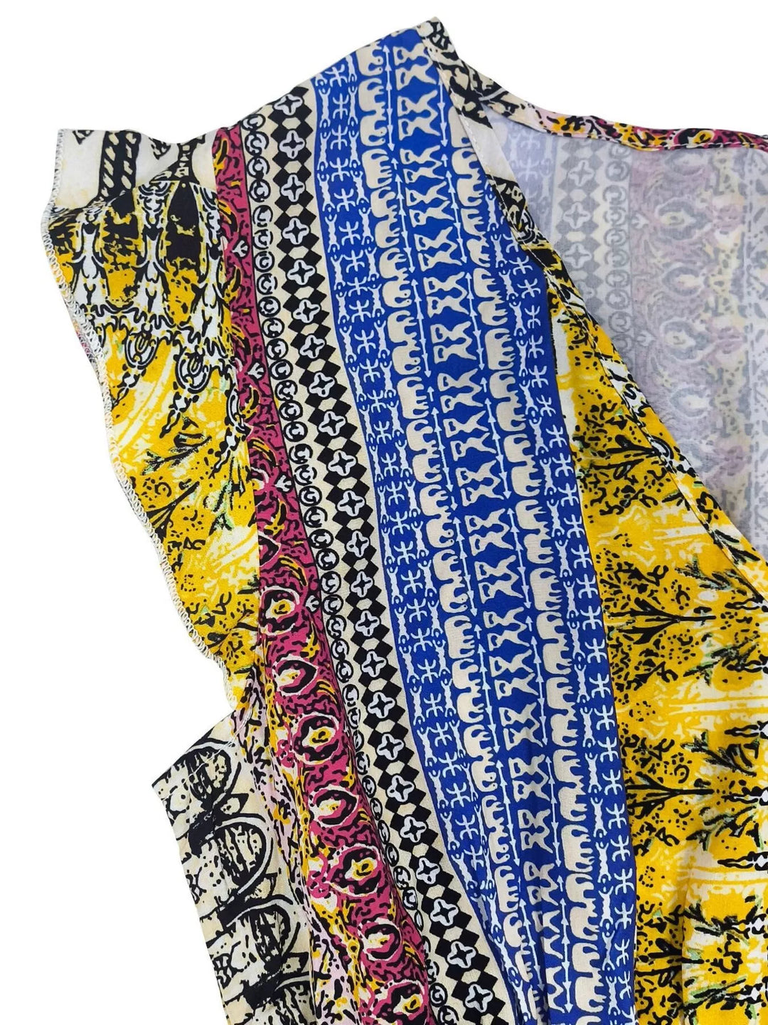 Boho Print Ruffle Sleeve Slit Dress - Nikki &amp; Co. Boutique