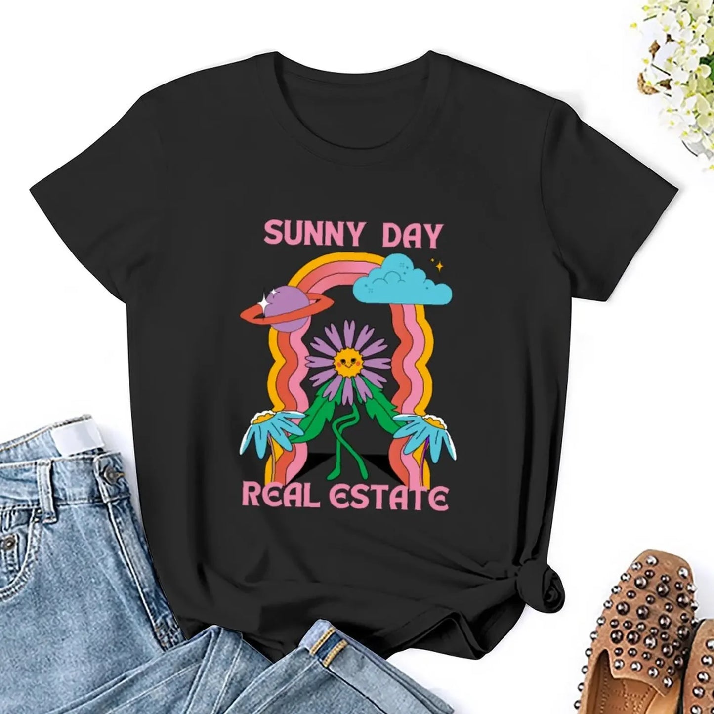 Sunny day real estate T-Shirt cute clothes sweat kawaii clothes t-shirt dress for Women plus size sexy
