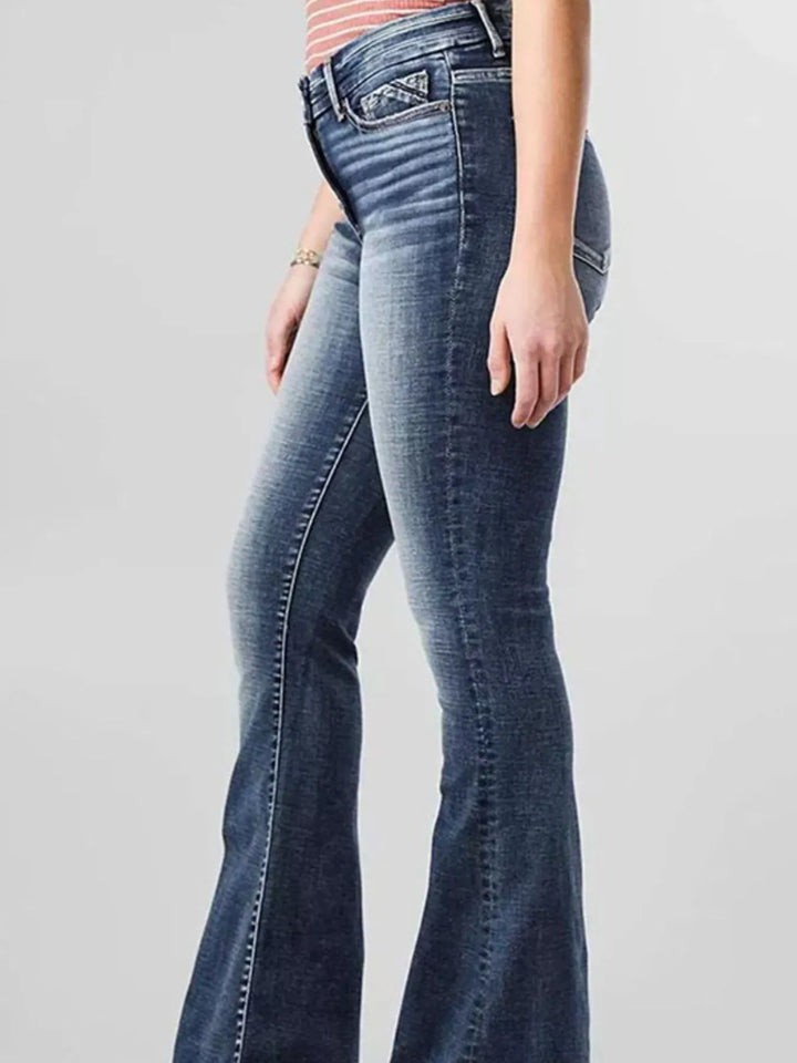 High - Rise Flare Gradient Wash Jeans - Nikki &amp; Co. Boutique