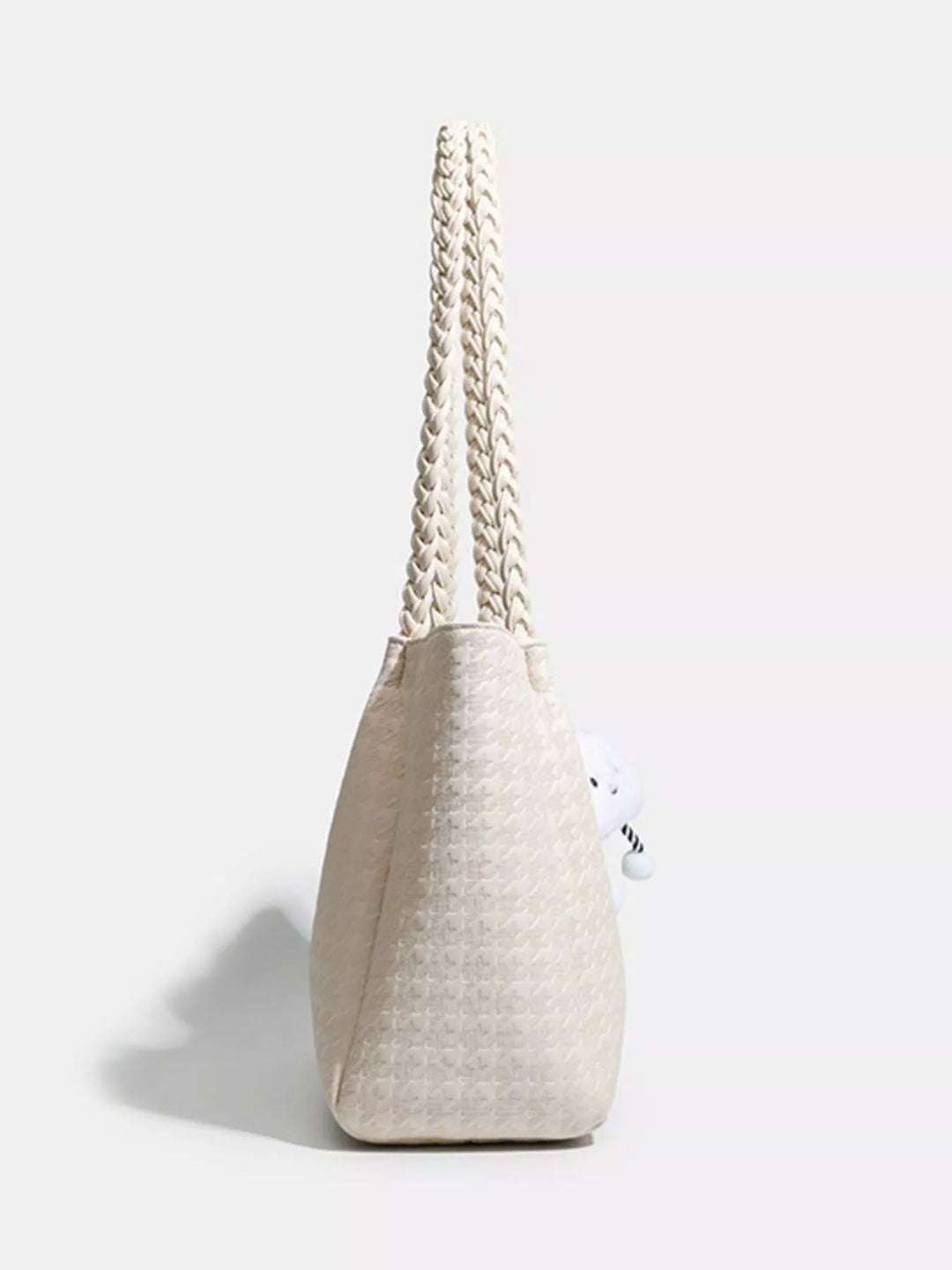 Houndstooth Pattern Shoulder Bag in White - Nikki &amp; Co. Boutique