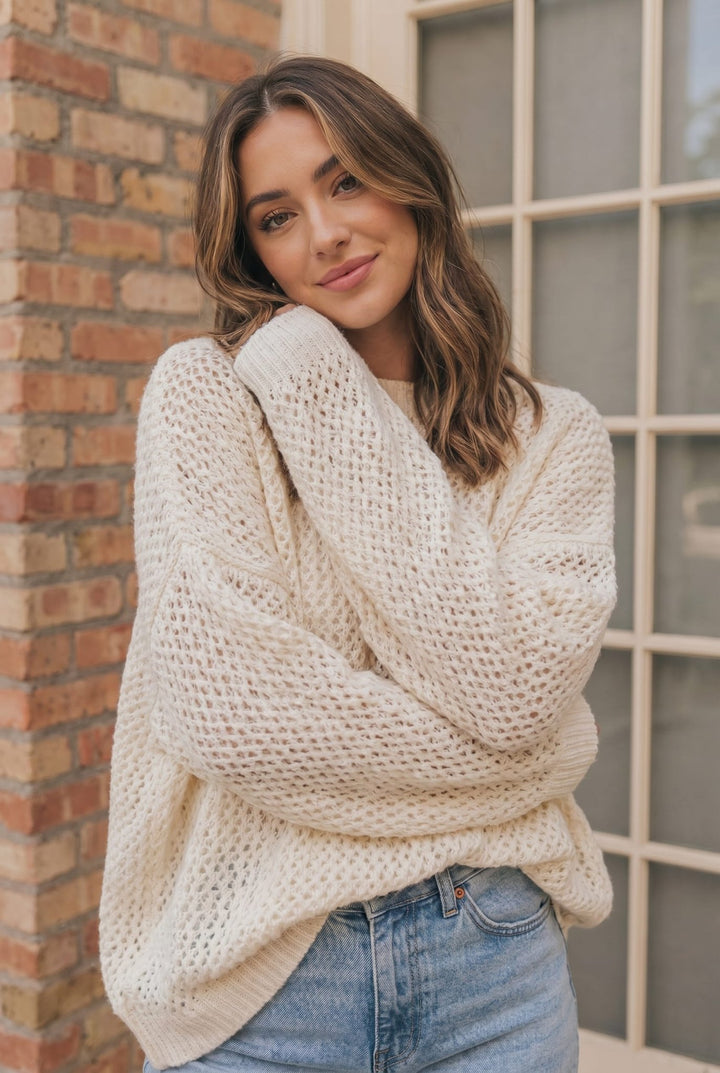 Coastal Breeze Open Knit Sweater - Nikki &amp; Co. Boutique