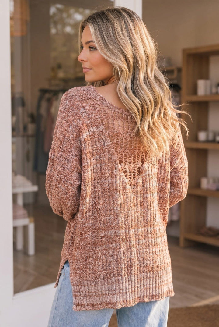 Cinnamon Spice Knit Sweater Top - Nikki &amp; Co. Boutique