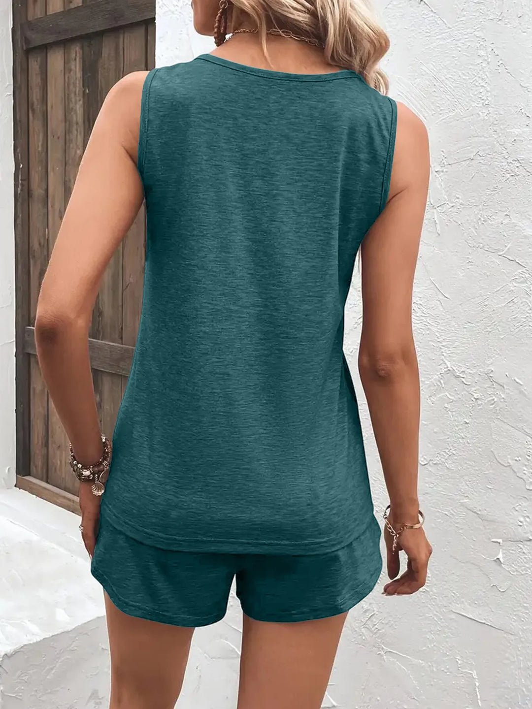 Casual Wide Strap Tank Top and Shorts Set - Nikki &amp; Co. Boutique